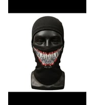 Wak Unisex Tam Yüz Balaklava Diş Desenli Kışlık Maske Nefes Alan Esnek Kask Altı Boyunluk Yumuşak Viskoz