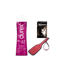 Durex Kiraz Aşkı 50 ml Jel + Kırmızı Deri Şaplak + Hediye