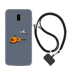 Samsung J6 Plus J7 Prime J7 Pro M20 Kılıf Boyun Askılı Silikon Orange Escape 1374