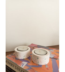 TERRAZZO 2'Lİ DEKORATİF TEALIGHT MUMLUK