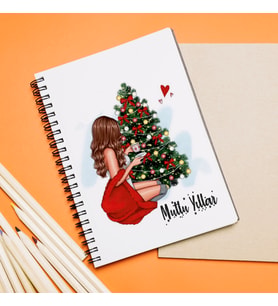 Mutlu Yıllar & Merry Christmas & Yılbaşı & Noel Baba Tasarımlı Defter