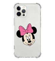 Apple iPhone 12 ProMax Uyumlu Köşe Korumalı Antişok  Kapak Minnie Mouse Tasarımlı Şeffaf  Kılıf