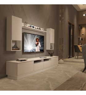 Decoraktiv Trendstyle 5220DAS Slm Tv Ünitesi Tv Sehpası - Parlak Beyaz