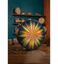 Midex TF-30BK Çift Sıra 8 Zilli Siyah Derili Tef Tamburin (25.5 cm)