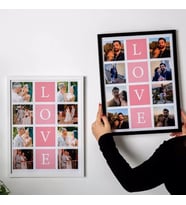 Stüdyo 14 Kişiye Özel 8 Fotoğraflı LOVE Kolaj Çerçeveli Tablo -Sevgiliye Hediye - Yıldönümü Hediyesi