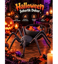 Halloween Cadılar Bayramı Dekoratif Örümcek Şekerlik Şeker Kasesi Masa Üstü Dekor