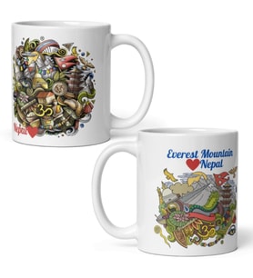 Nepal Kupa Bardak 2 Adet Seyahat Hatıra Nepal Mug