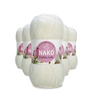 Northcity 5 Adet Cotton Lüks Yelek Tunik Kazak Bluz Hırka İpi Yünü Süt Beyaz 97570