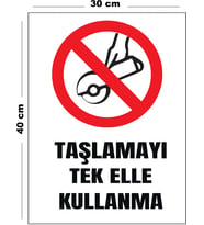 Metal Taşlamayı Tek Elle Kullanma 30 cm x 40 cm A3 Büyüklüğünde Uyarı Levhası Yönlendirme Tabelası