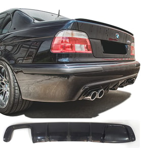 E39 M5 Difüzör Parlak Siyah Plastik Sol Çift Çıkış 5 Serisi Arka-difizör-bodykit-ek-karlık