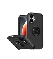 iPhone 17 Montreal Yüzüklü Silikon Kapak - Siyah