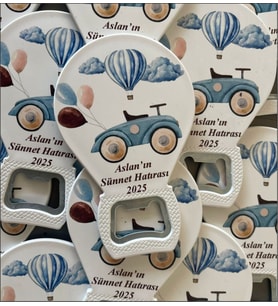 Kişiye Özel Kendin Tasarla Çocuk Doğum Günü İş Makinası Araba Organizasyon Hediyelik İsimli Balon Açacak Magnet 20 adet