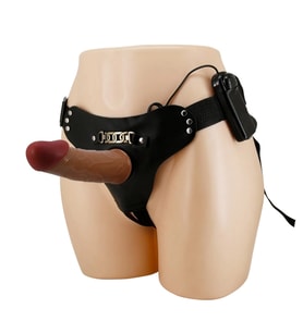 MorGece 17 cm Belden Bağlamalı İçi Boş Titreşimli Strapon Penis