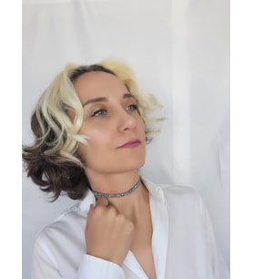 Dısco Işıltılı Choker Tasma Kolye (Gümüş)