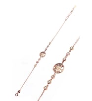 Gümüş rose renkli taşlı hayat ağaçı bileklik SGTL9281