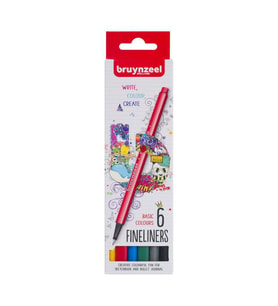 Bruynzeel Fineliner 0.4 mm 6 Renk Basic 