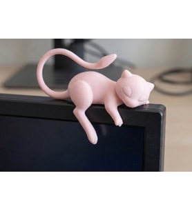 Uyuyan Kedi Monitör Üstü Figürü 3D Baskı Sevimli Masaüstü Dekorasyon Aksesuarı