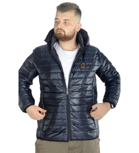 Mode XL Büyük Beden Mont Kapitone Kapşonlu 22602 Lacivert