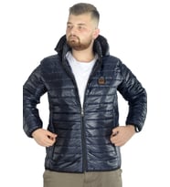 Mode XL Büyük Beden Mont Kapitone Kapşonlu 22602 Lacivert