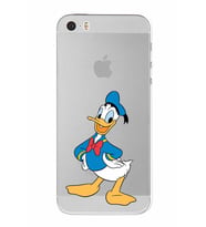 Apple iPhone 5SE Uyumlu Kamera Korumalı Tıpalı Kapak Donald Duck TasarımlıŞeffaf Kılıf