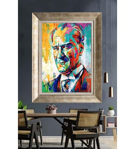 Gümüş Çerçeveli Atatürk Tablo za472