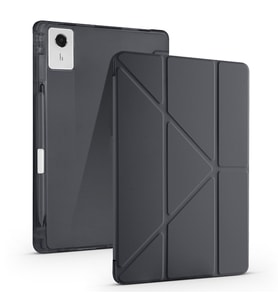 Lexroo Lenovo Idea Tab Plus 12.1 Kılıf Tri Folding Kalem Bölmeli Standlı Kılıf - Siyah