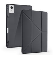 Lexroo Lenovo Idea Tab Plus 12.1 Kılıf Tri Folding Kalem Bölmeli Standlı Kılıf - Siyah
