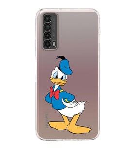 Huawei P Smart 2019  Kamera korumalı Kapak Donald Duck Tasarımlı  Şeffaf Kılıf