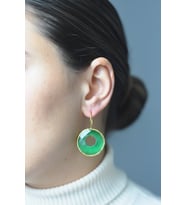 Kadir Jewellery 22 Ayar Altın Kaplama Kadın Taşlı Küpe -El İşçiliği Ve Hipoalerjenik Küpe