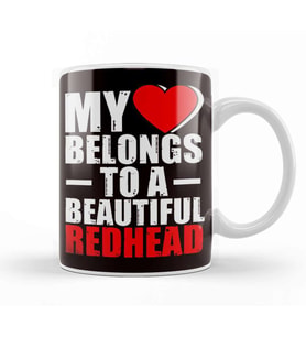 Heart Belongs To Redhead Girlfriend Wife Husband Boyfriend Kupa Bardak Porselen