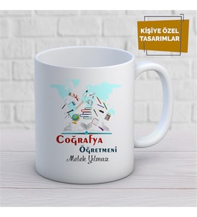 Kişiye Özel İsim Yazılabilir Coğrafya Öğretmeni Kupa Bardak