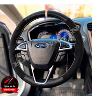 Ford Mondeo Mk5 Dikme Direksiyon Kılıfı Alcantara Süet Mat Karbon Bej Yüzük ve Dikiş 2014-2022