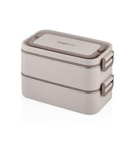 2000 ML 2 Kat Paslanmaz Çelik Bento Lunch Box Sefer Tası