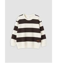 LCW Kids Bej Çizgili Erkek Çocuk Kalın Sweatshirt