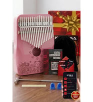 Midex KLX-350 Pembe Kalimba Gerçek Ağaç 17 Tuşlu Full Set