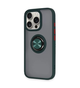 İphone 16 Pro Max Kılıf Montreal Yüzüklü Silikon Kapak - Yeşil