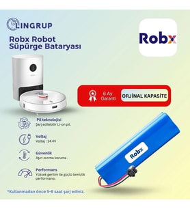 Robx R7 Robot Süpürge Uyumlu Batarya 5200 mAh -