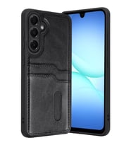 Galaxy A37 5G Sara Kartvizitli Deri Kılıf - Siyah