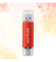 KİŞİYE ÖZEL İSİM BASKILI PLASTİK KUTULU OTG USB BELLEK 2.0 32 GB (Kırmızı)
