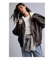 Defacto Relaxed Fit Kapüşonlu Kahverengi Kadın Deri Mont H3752AX/BN605