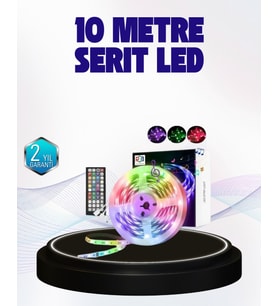 Bluetooth Kontrollü Smart Şerit Led 10M Sese Duyarlı RGB Aydınlatma