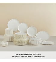 Karaca Red Carpet Collection Fine Pearl Extra Shell 55 Parça 12 Kişilik Yemek Takımı Gold