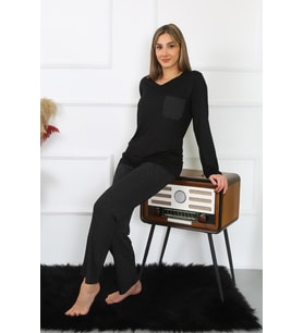 Akbeniz Kadın Uzun Kol Penye Pijama Takım 4193