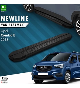 S-Dizayn Opel Combo E Uzun Şase NewLine Siyah Yan Basamak 213 Cm 2018 Üzeri A+ Kalite