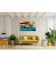 Tablolife Free Colors Yağlı Boya Dokulu Tablo 90X120,Çerçeve;Gold