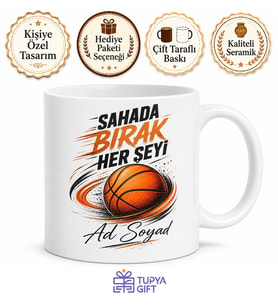 Basketbol Tutkunlarına Özel Kupa Bardak Hediye Baskılı Porselen Mug