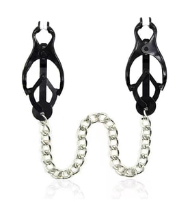 OdinsShop BDSM Otomatik Sıkıştırmalı Zincirli Göğüs Ucu Kelepçesi