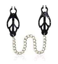 OdinsShop BDSM Otomatik Sıkıştırmalı Zincirli Göğüs Ucu Kelepçesi