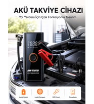 SOS Fenerli Akü Takviye Cihazı Dijital Kompresör Powerbank Yeni Nesil