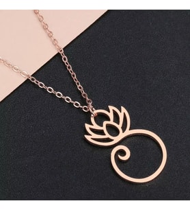 Kişiye Özel 925 Ayar Gümüş Lotus Çiçeği Kolye
